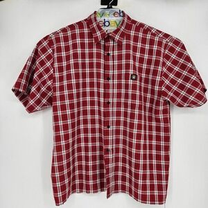 Lowrider Shirt Mens 3XL Red Plaid Cholo Chicano Casual Button Up Short Sleeve